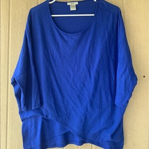 Isles Bright Blue Tunic Top Sz L Short Sleeve